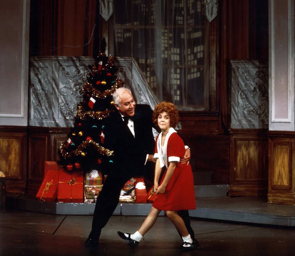 Reid Shelton and Andrea McArdle in Annie at Goodspeed Opera House in 1976. Annie moved to Broadway the following season | Photo by Wilson H. Brownell