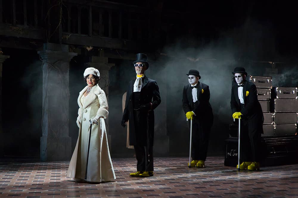 Chita Rivera, Tom Nelis, Chris Newcomer and Matthew Deming in The Visit at Williamstown Theatre Festival | Photo by T. Charles Erickson