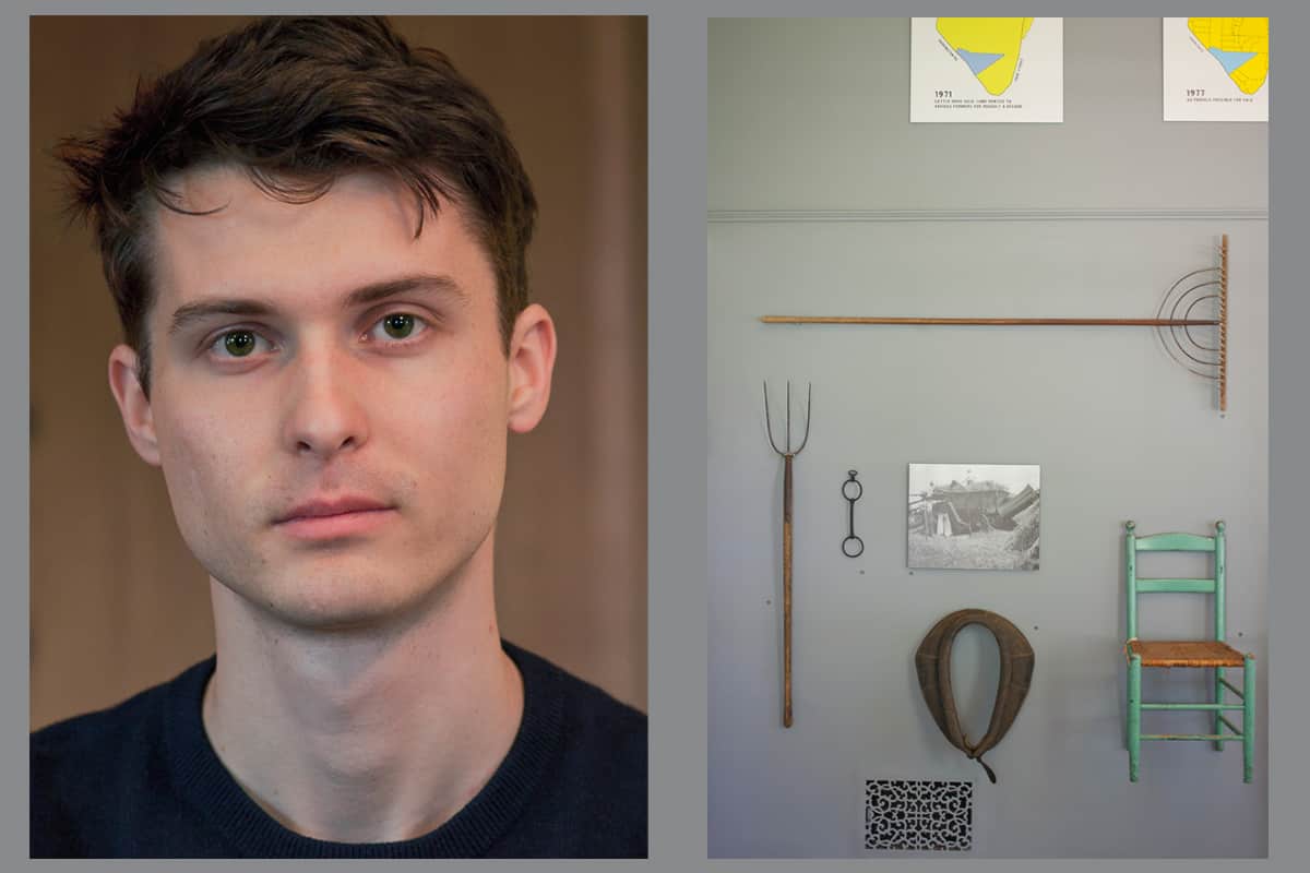From L to R: Angus McCullough & Image from 'Connected to the Land' | Photos courtesy of the artist