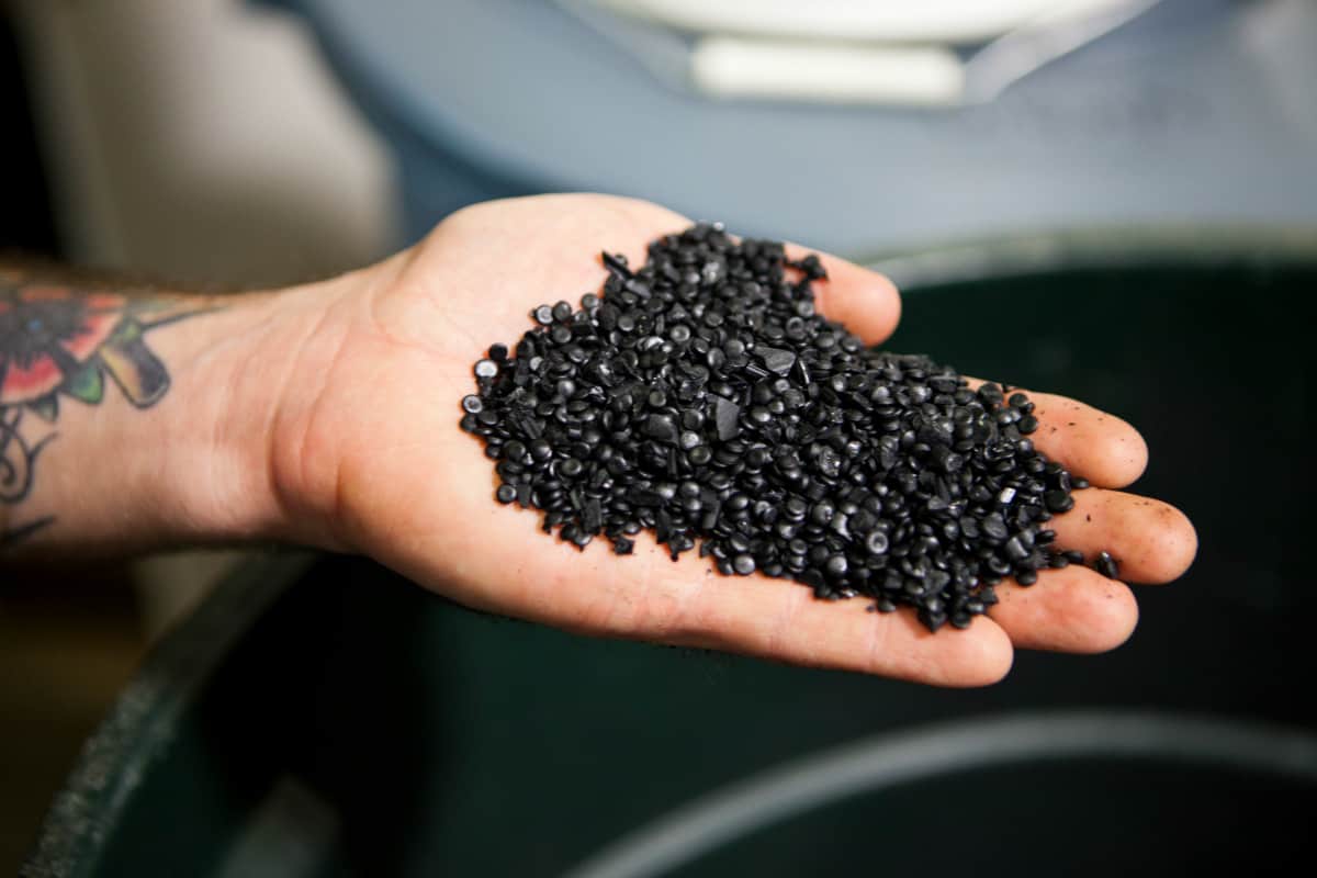 Vinyl pellets that will be melted into records.