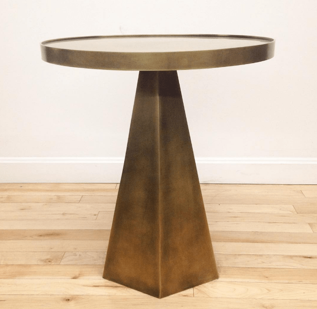 Solid brass hexagon side table for Refine Limited
